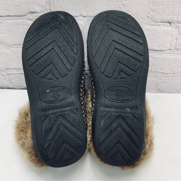 Women's Isotoner Woodlands Faux Fur Booties Slippers 7.5-8 - Picture 6 of 6
